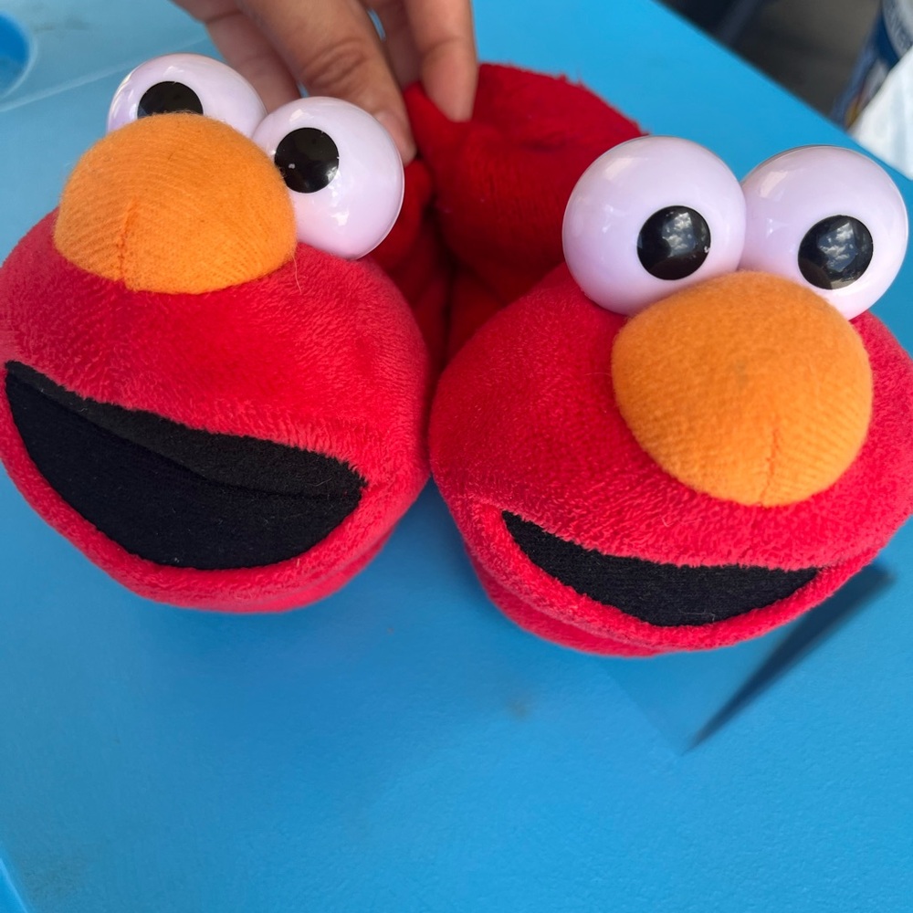 Sesame Street Red Plush Slippers